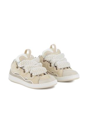 sneackers in pelle e poliestere beige LANVIN KIDS | N30329P82